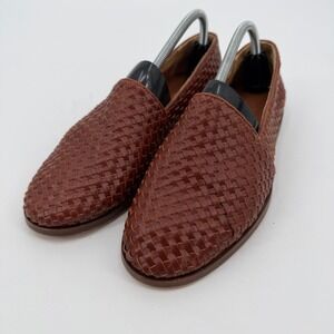 Nisolo Alejandro Woven Leather Huarache Loafers Brandy Mens 9.5 Slip On Shoes